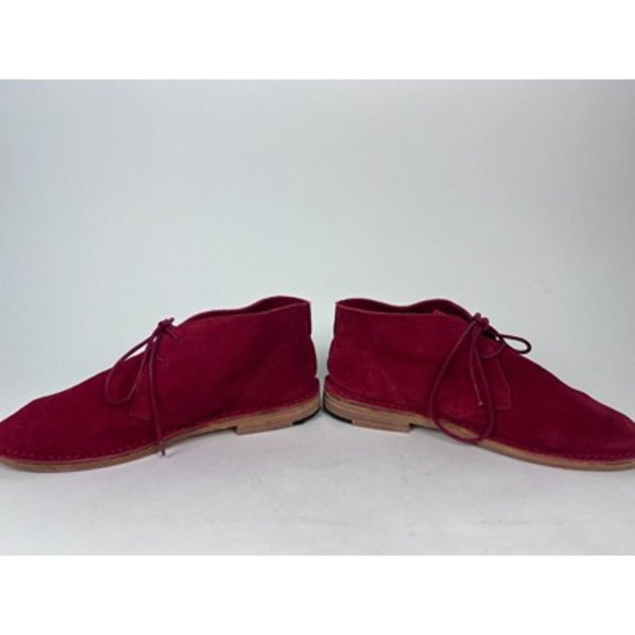 Gee WaWa Red Suede Round Toe Lace Up Ankle Chukka Boots Size 9 - Picture 6 of 10